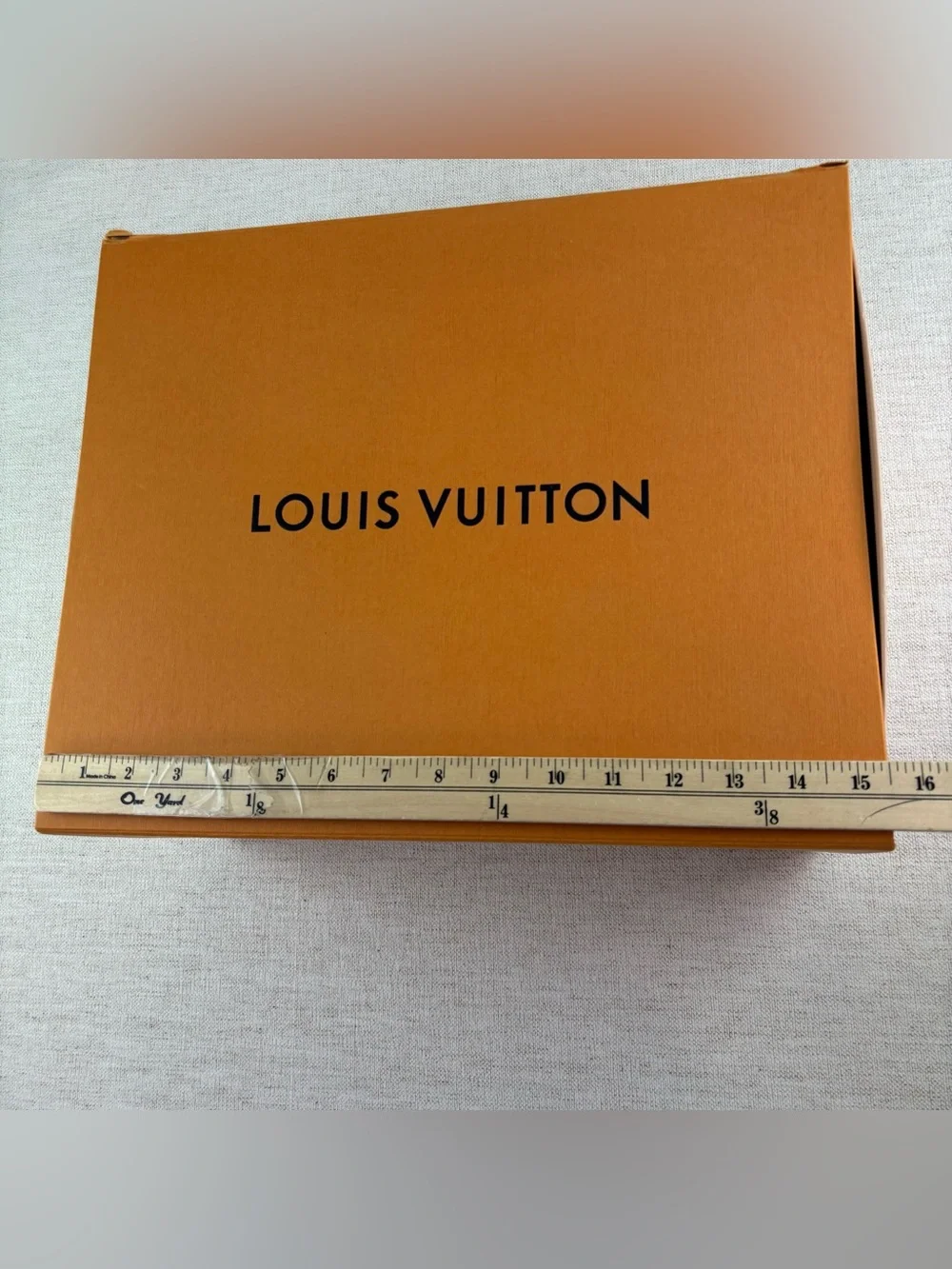 Louis Vuitton authentic signature‎ large Orange Box Black Logo magnet closure